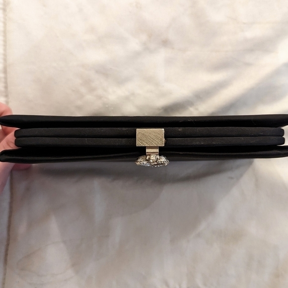 Vintage Black Handbag Cocktail Evening Dress Purse - Picture 3 of 7